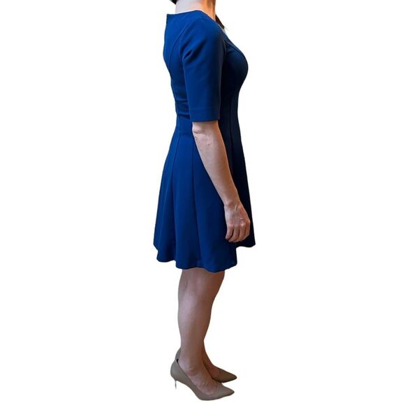 Cynthia Rowley Blue A-Line Elbow Sleeve Dress - Picture 9 of 16
